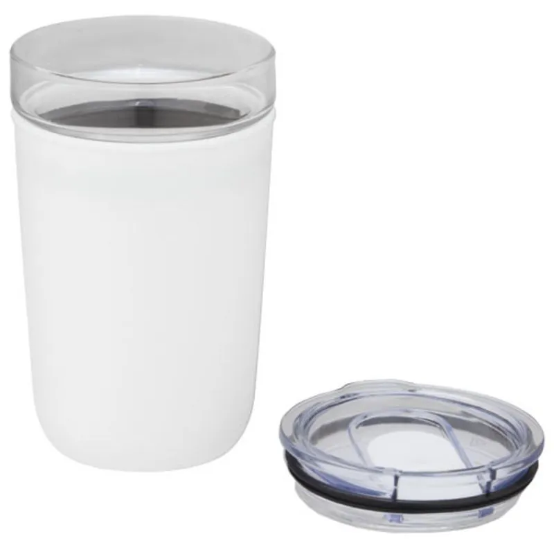Vaso de vidrio de 420 ml con pared exterior de plástico reciclado 'Bello'